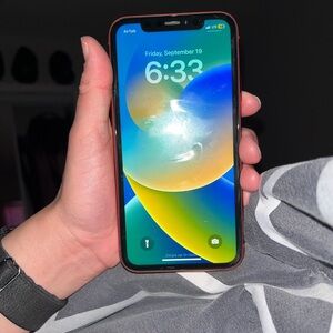 Apple iPhone with Red Case